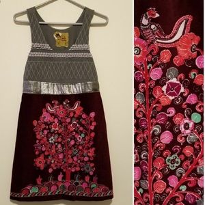 Free People grey & maroon Tree mini dress